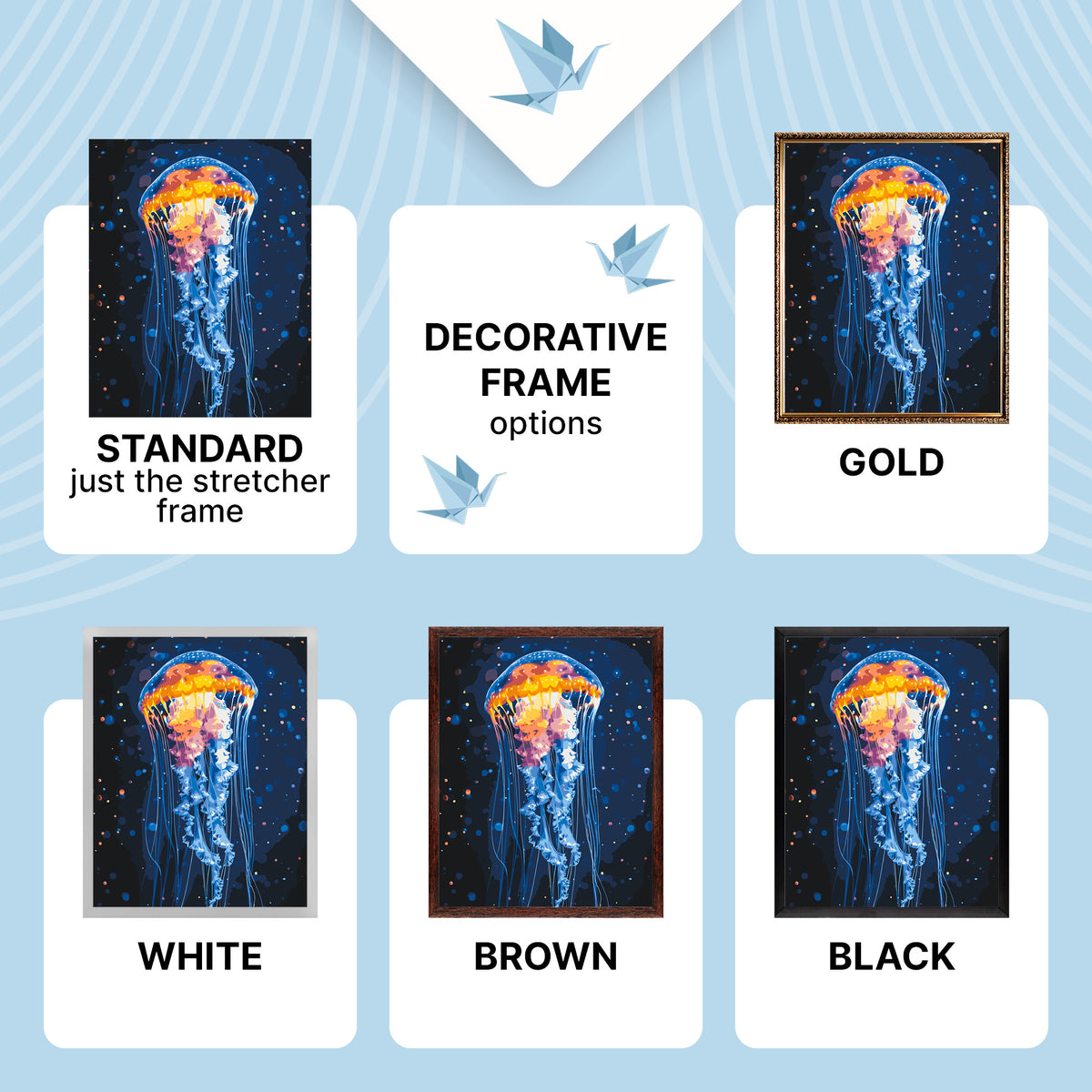 Malen nach Zahlen auf Keilrahmen 40×50 cm – Qualle – Landschaft/Tiere – LW 32022