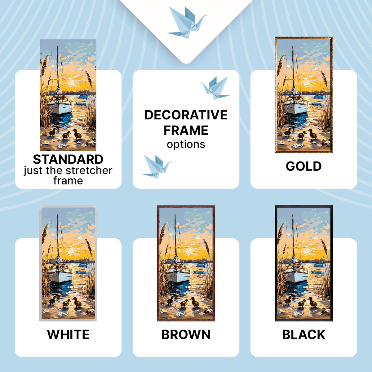 Malen nach Zahlen auf Keilrahmen 40×80 cm – Sommerabend – Landschaft/Tiere – LW 5150