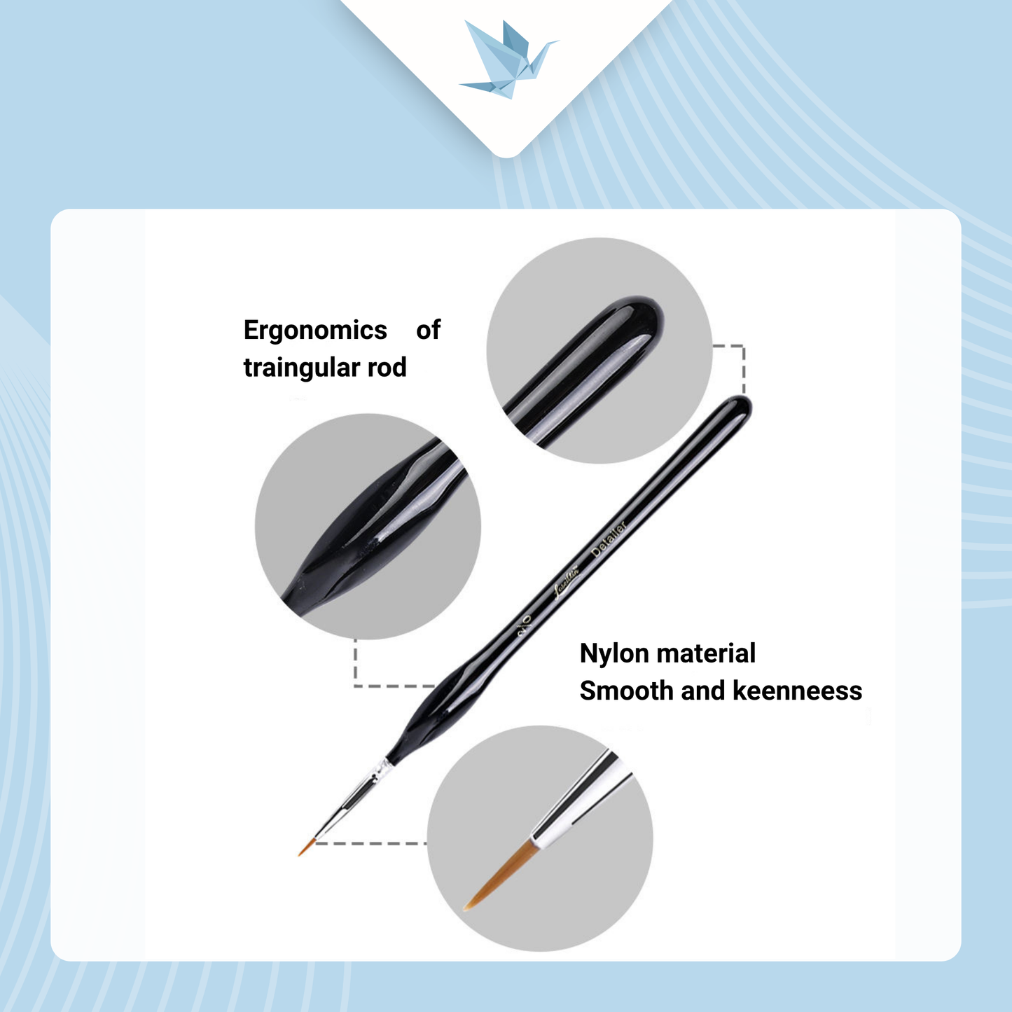 Professional nylon brush for fine details