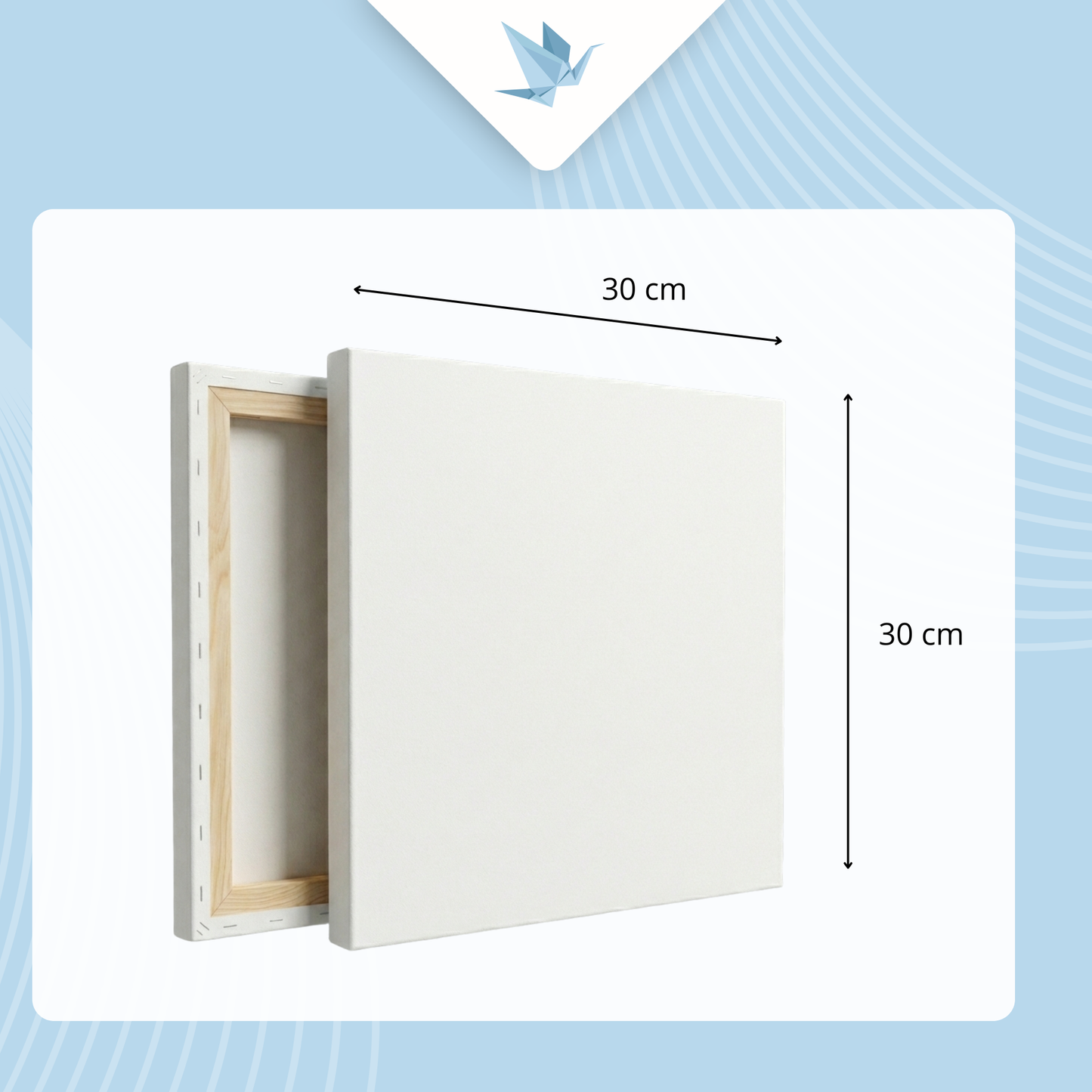 Grundierte Leinwand auf Holzkeilrahmen 30×30 cm, 280 g/m²