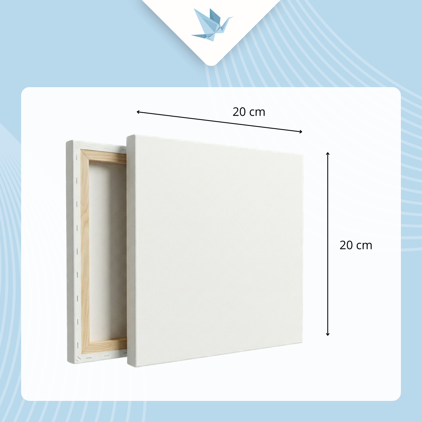 Grundierte Leinwand auf Holzkeilrahmen 20×20 cm, 280 g/m²