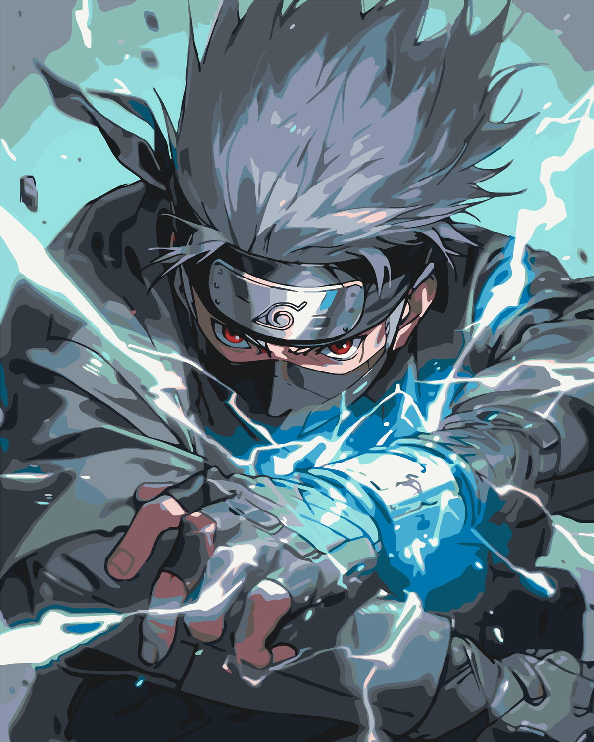 Maľovanie podľa čísel na ráme 40*50 cm - Kakashi Sensei, Naruto - Anime - LW 0160