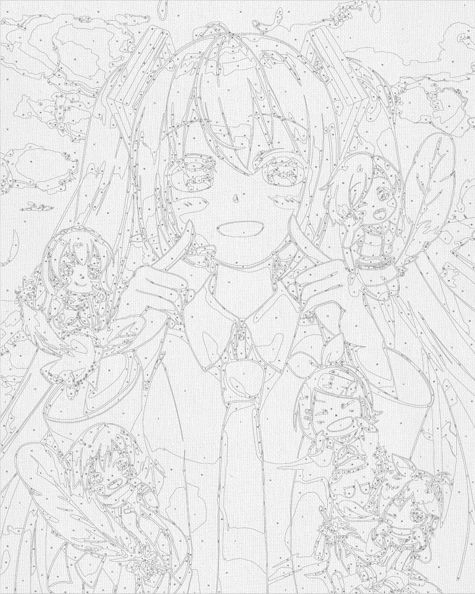 Maľovanie podľa čísel na ráme 40*50 cm - Vocaloid Miku Hatsune - Anime - LW 0650
