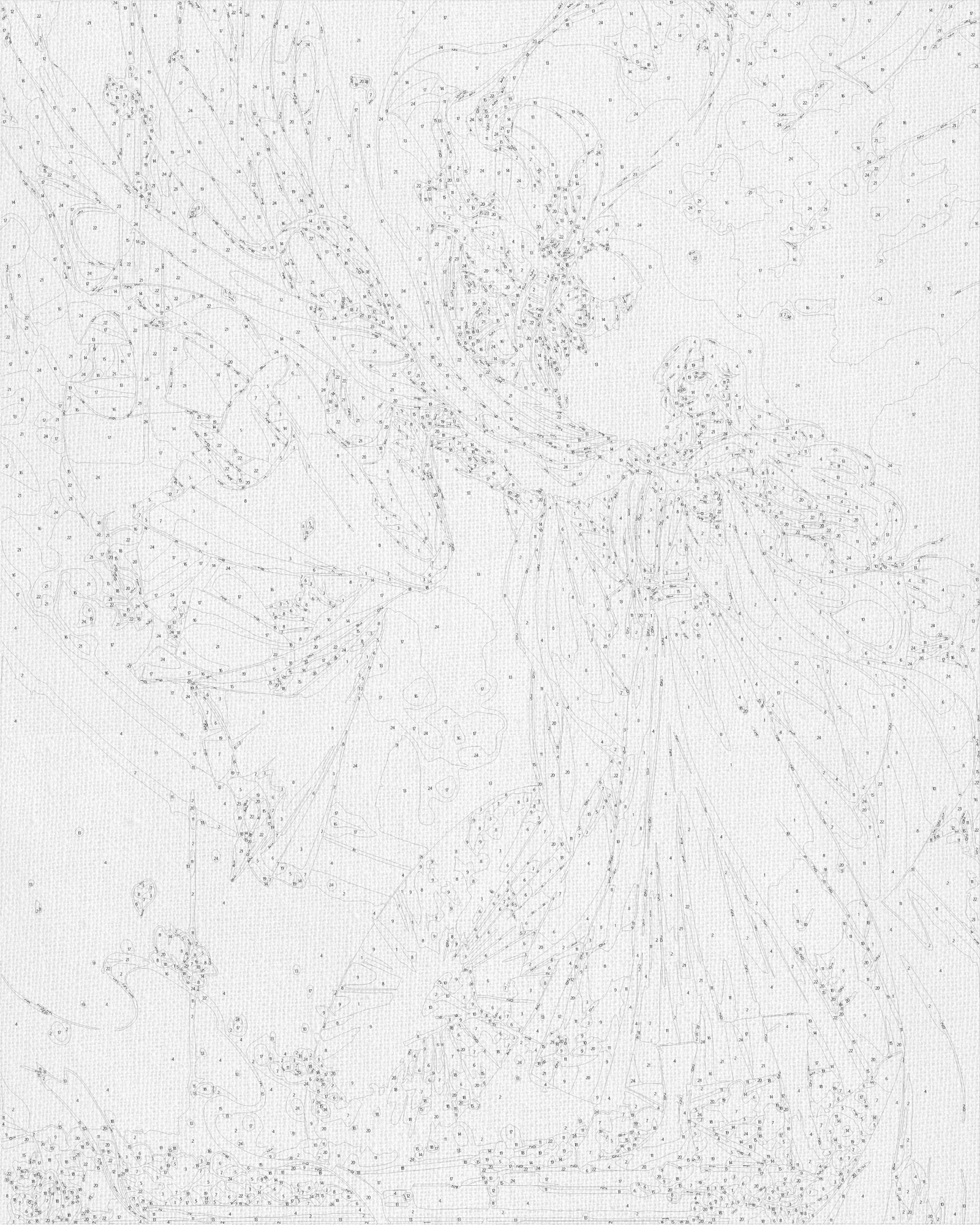 Malen nach Zahlen auf Keilrahmen 40×50 cm – Segen des Himmels. Anime LW 12570