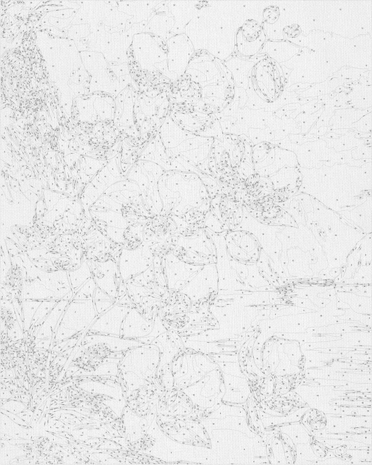 Maľovanie podľa čísel na ráme 40*50 cm - Orchidey s metalickými farbami - Kvety/Krajinka - LW 30311