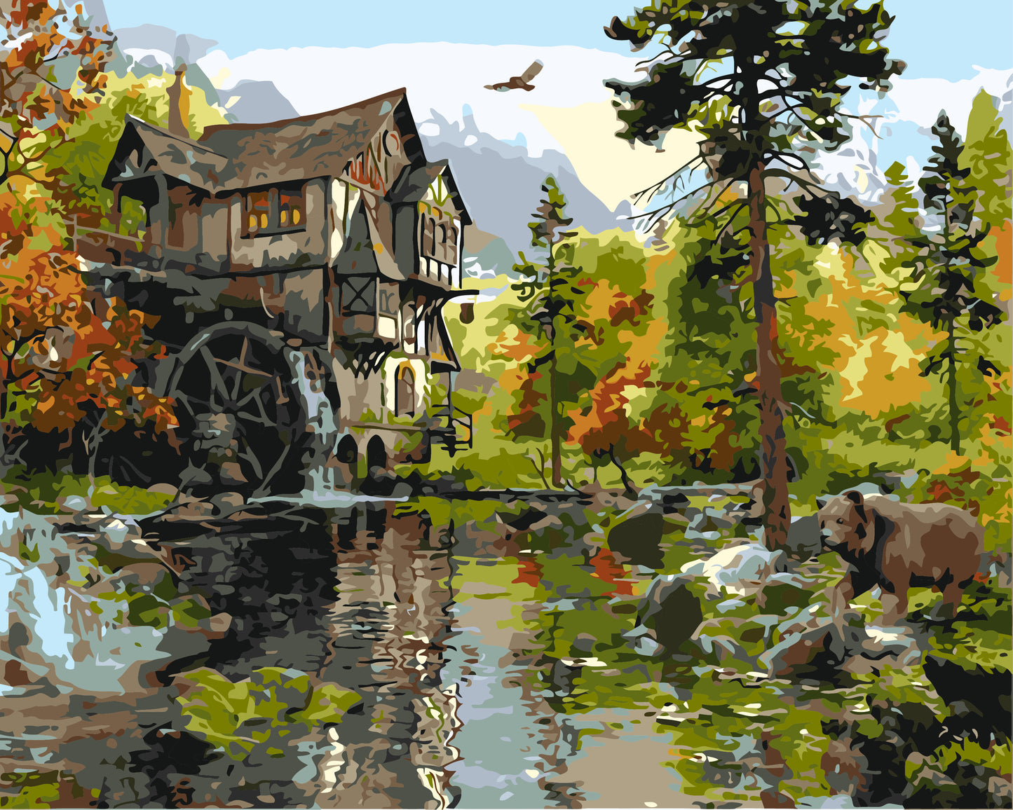 Maľovanie podľa čísel na ráme 40*50 cm - Lesná rozprávka - Krajinka - LW 30340