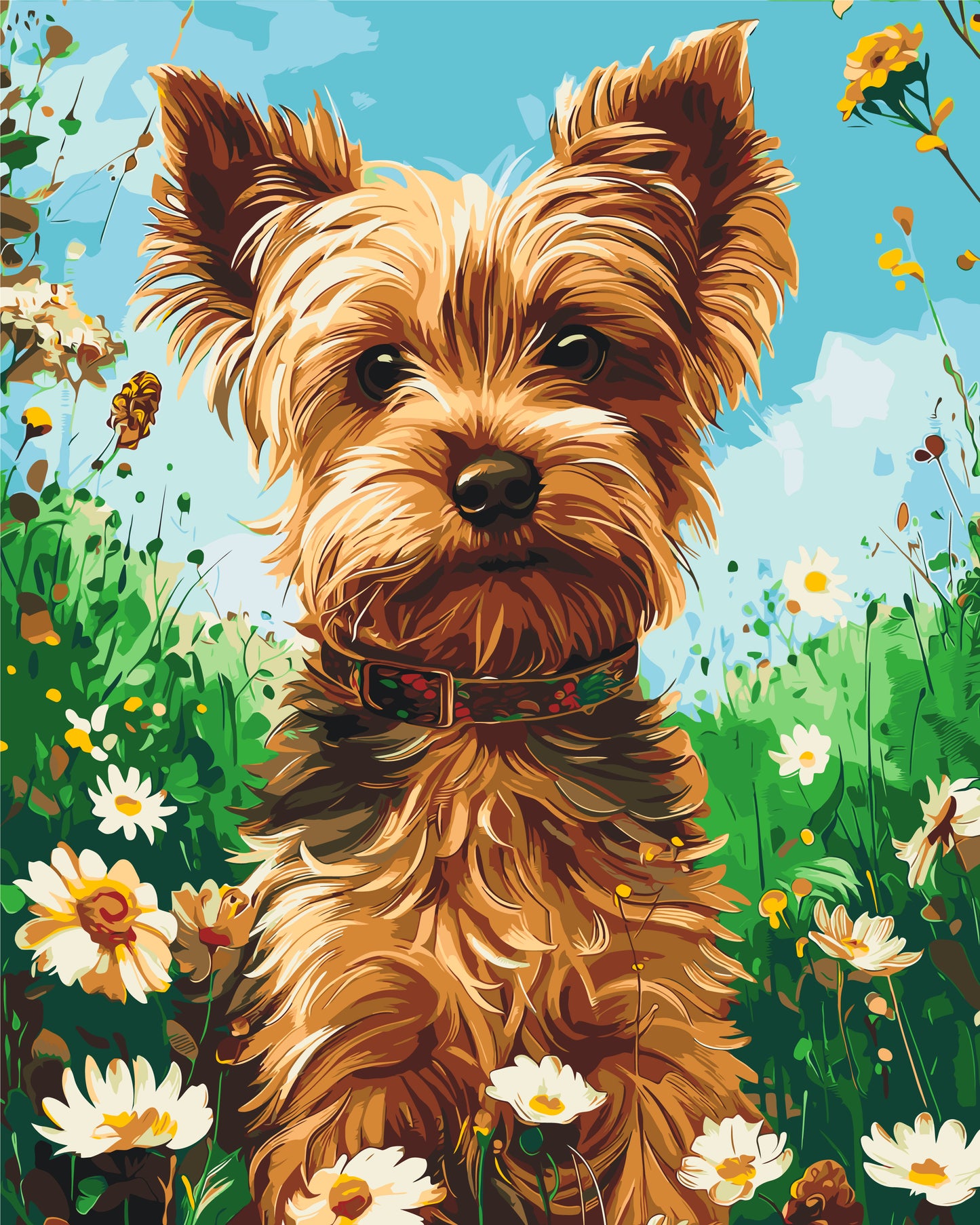 Malen nach Zahlen auf Keilrahmen 40×50 cm – Yorkshire Terrier – Tiere – LW 30470