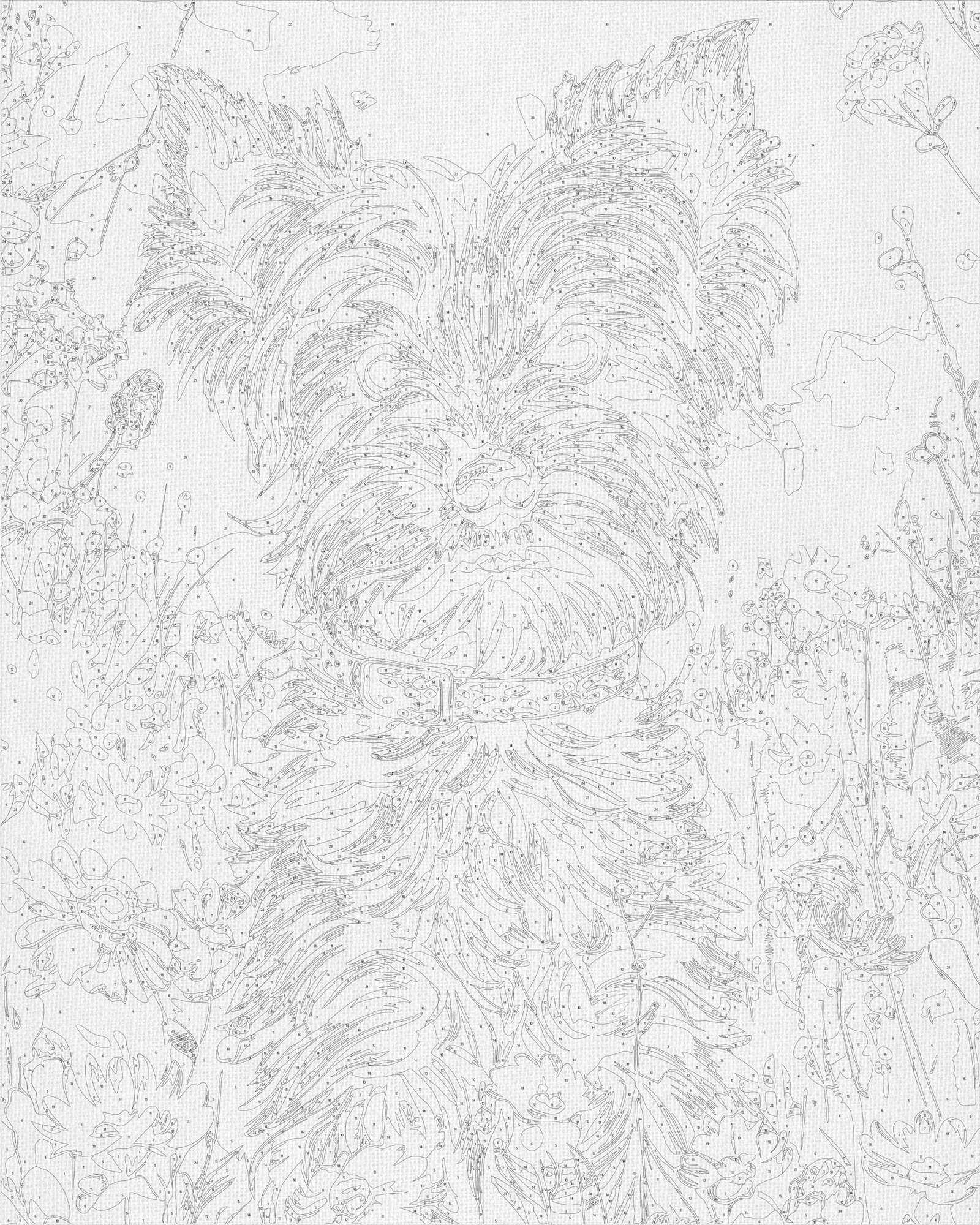 Malen nach Zahlen auf Keilrahmen 40×50 cm – Yorkshire Terrier – Tiere – LW 30470
