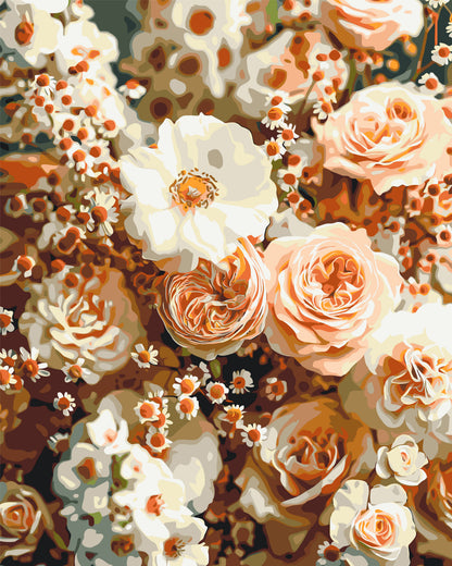 Malen nach Zahlen auf Keilrahmen 40×50 cm – Blumen - Zarter Blumenstrauß LW 30510