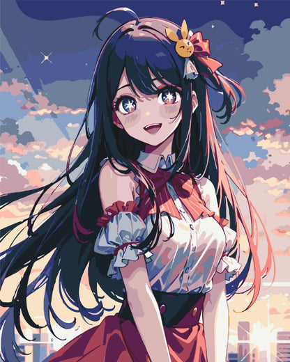 Maľovanie podľa čísel na ráme 40*50 cm - Hviezdne dieťa, Ai Hoshino - Anime - LW 30570