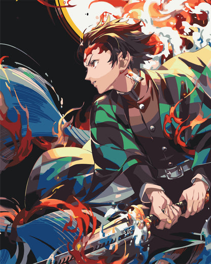 Maľovanie podľa čísel na ráme 40*50 cm - Demon Slayer, Tanjiro Kamado - Anime - LW 30770