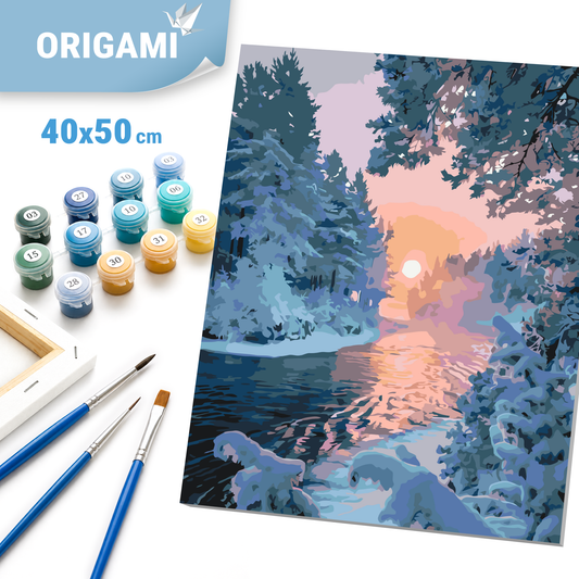 Malen nach Zahlen auf Keilrahmen 40×50 cm – Winter LW 3096