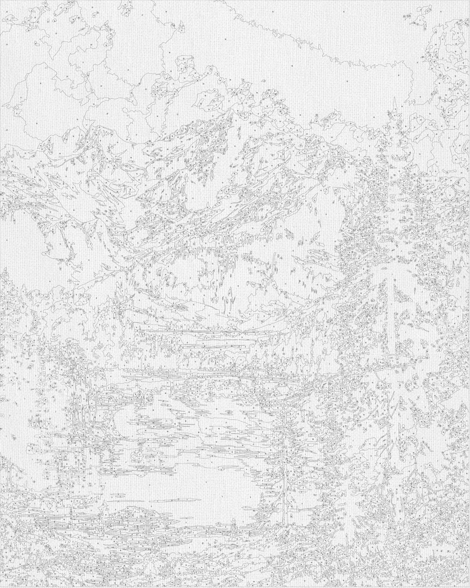 Malen nach Zahlen auf Keilrahmen 40×50 cm – Landschaft – Bergidylle LW 30990