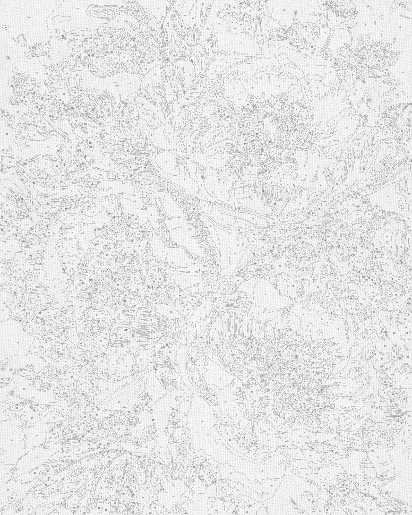 Malen nach Zahlen auf Keilrahmen 40×50 cm – Blumen - Üppige Pfingstrosen mit Metallicfarben LW 3154-01
