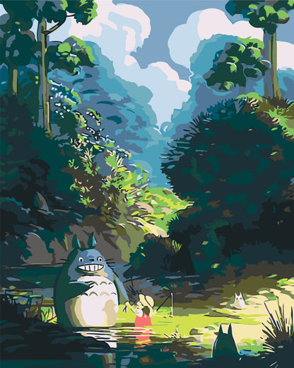 Maľovanie podľa čísel na ráme 40*50 cm - Môj sused Totoro - Anime - LW 3157
