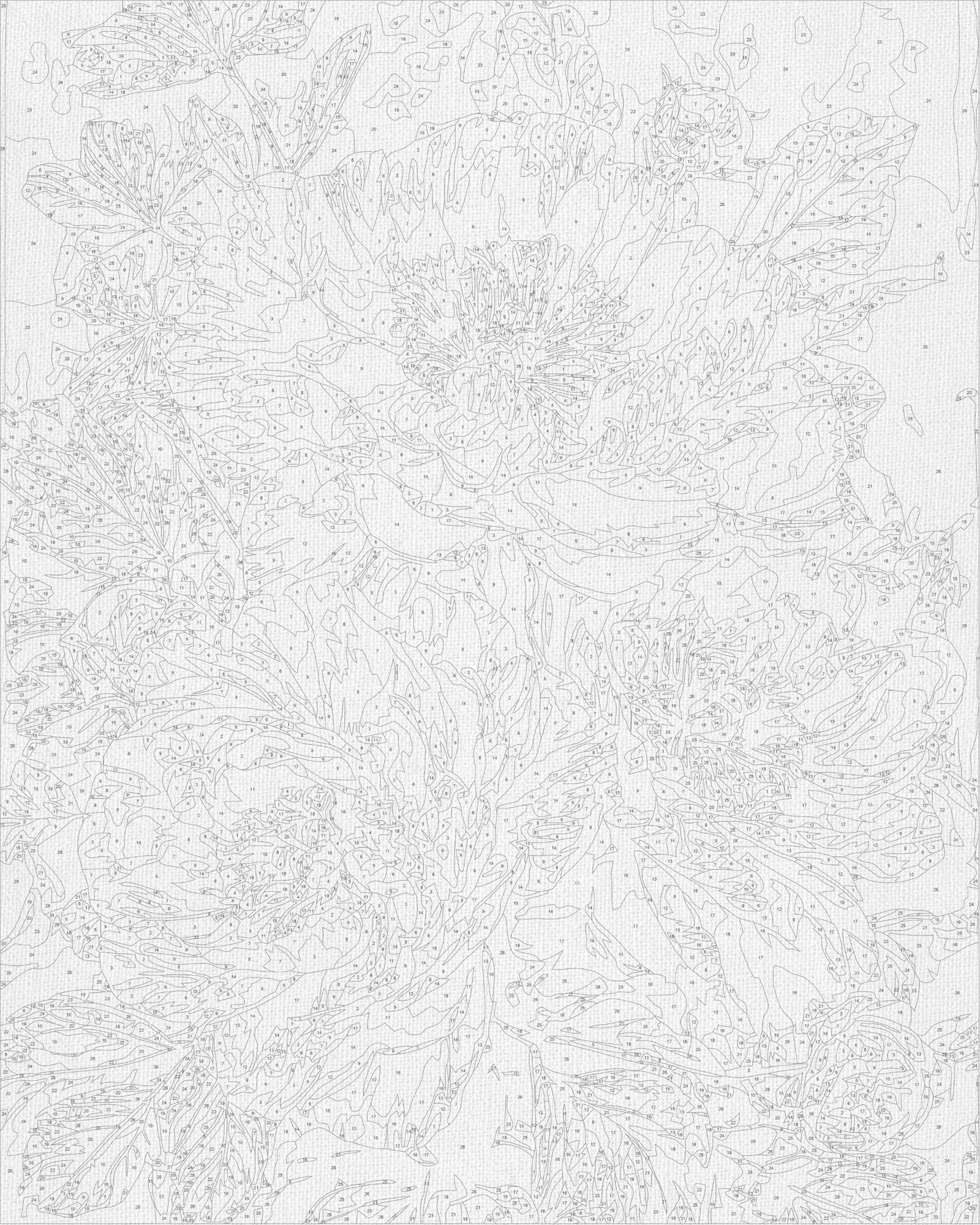 Malen nach Zahlen auf Keilrahmen 40×50 cm – Blumen - Beige Pfingstrosen mit Metallicfarben LW 3159-01