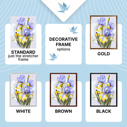 Malen nach Zahlen auf Keilrahmen 40×50 cm – Irisstrauß – Blumen – LW 31600
