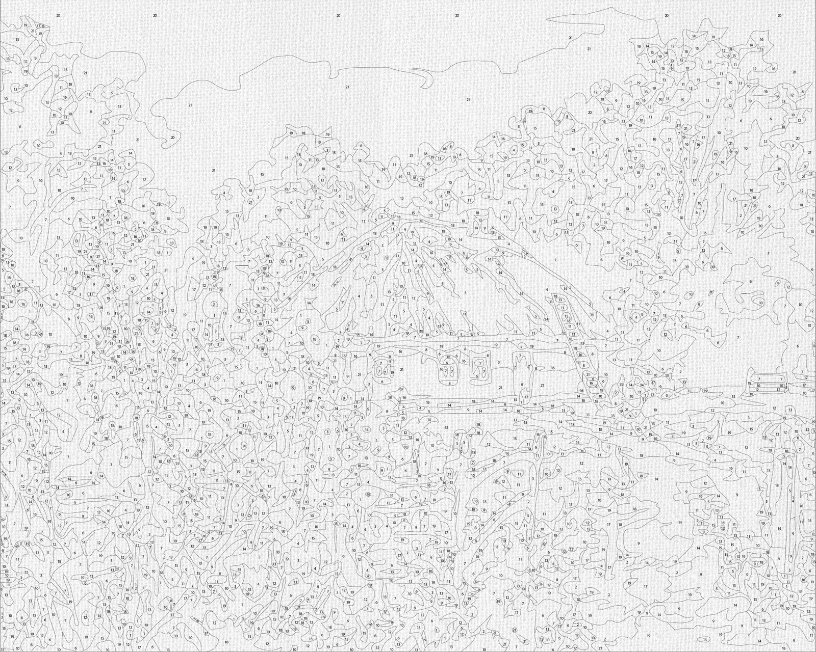 Maľovanie podľa čísel na ráme 40*50 cm - Ukrajinská chalupa - Krajinka - LW 3162