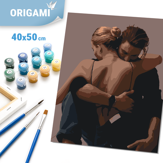 Maľovanie podľa čísel na ráme 40*50 cm - Pár v objatí 18+ - Ľudia - LW 3166