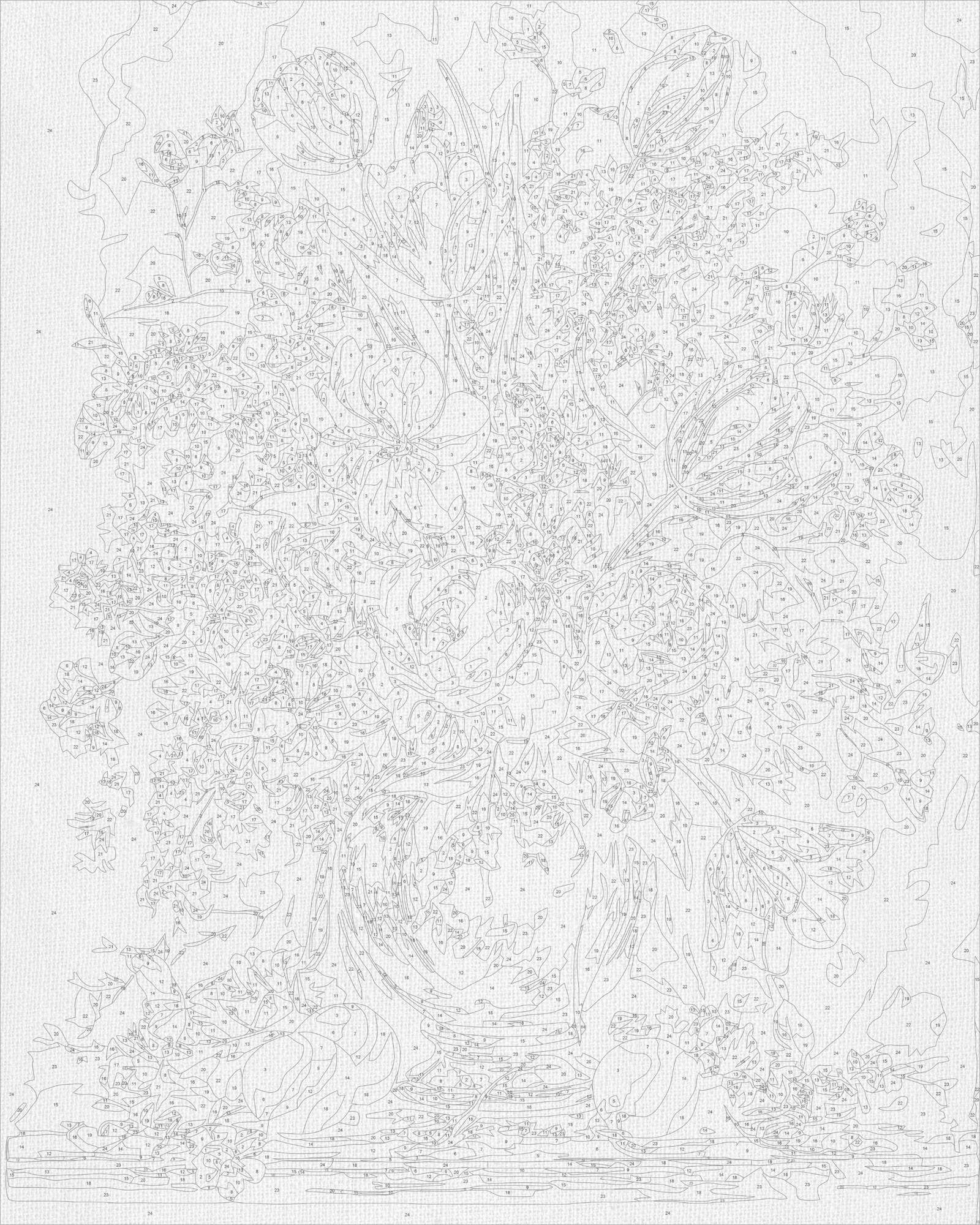 Malen nach Zahlen auf Keilrahmen 40×50 cm – Blumen - Üppiger Blumenstrauß in der Vase LW 3174-01
