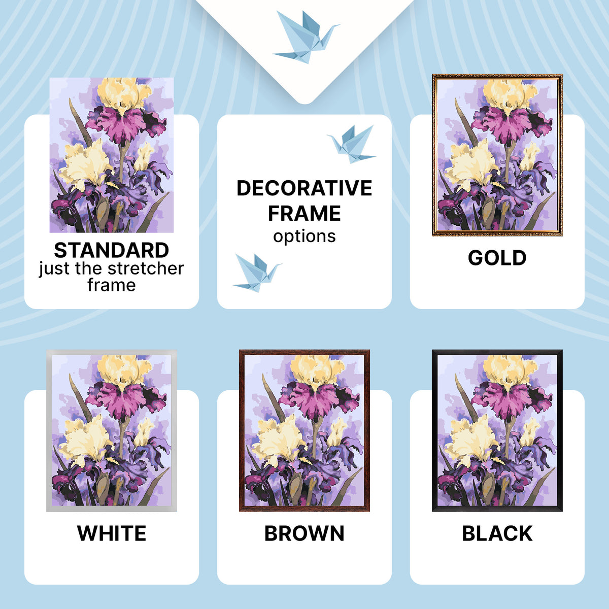 Malen nach Zahlen auf Keilrahmen 40×50 cm – Luxuriöse Iris – Blumen – LW 32040
