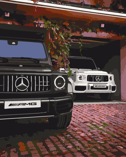 Maľovanie podľa čísel na ráme 40*50 cm - Mercedes G-Class AMG - Autá - LW 32060