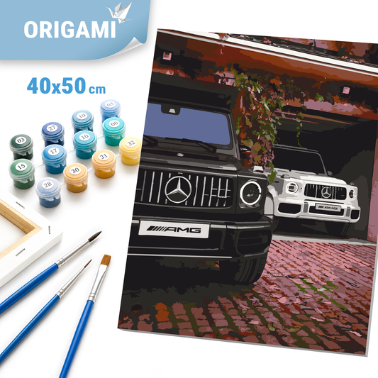 Maľovanie podľa čísel na ráme 40*50 cm - Mercedes G-Class AMG - Autá - LW 32060