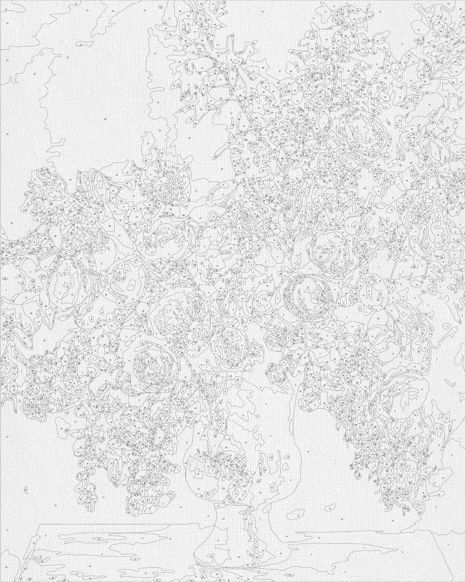 Malen nach Zahlen auf Keilrahmen 40×50 cm – Pfingstrosenstrauß in der Vase LW 3239