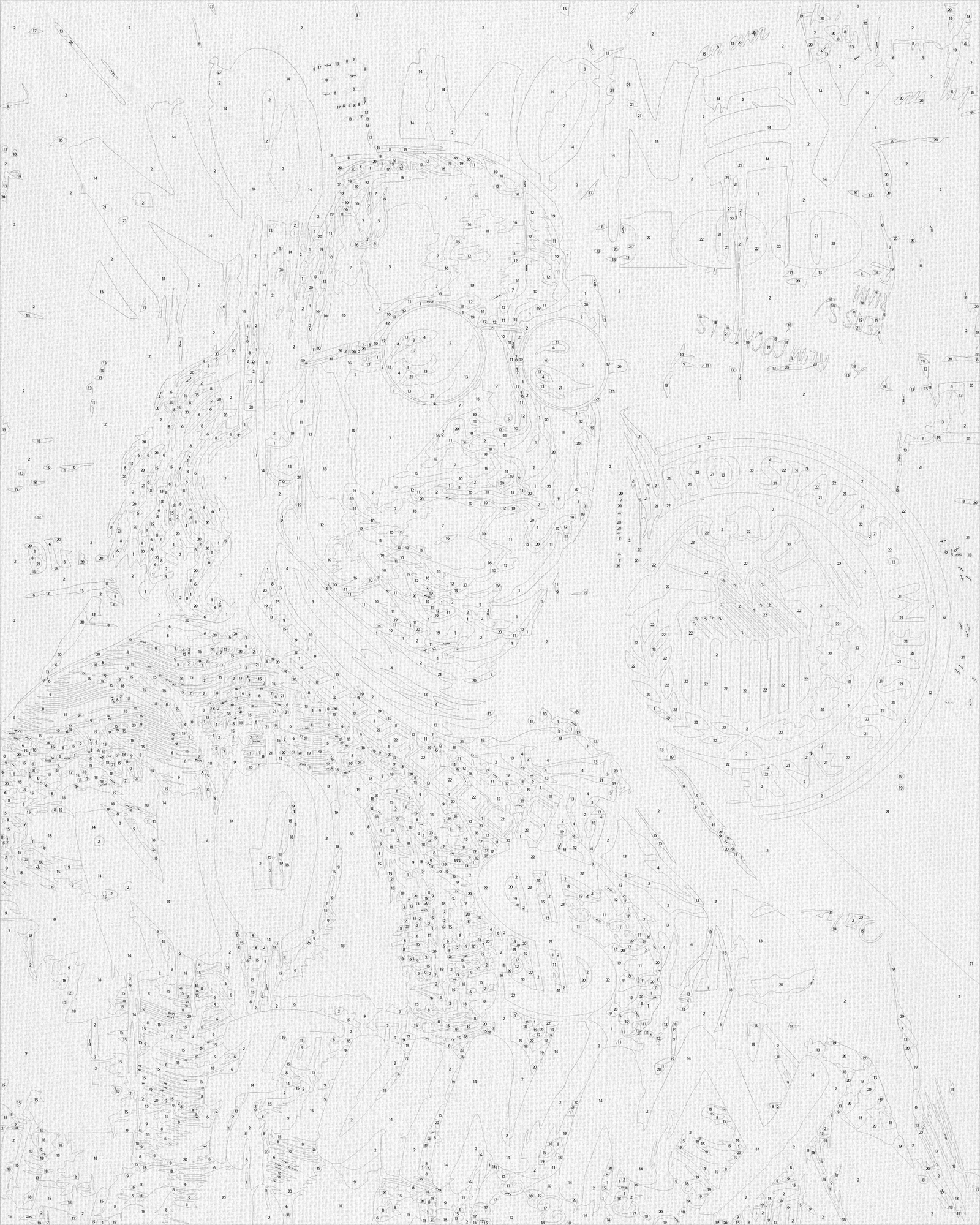 Malen nach Zahlen auf Keilrahmen 40×50 cm – Franklin. No money no funny – Menschen mit Metallicfarben – LW 3284