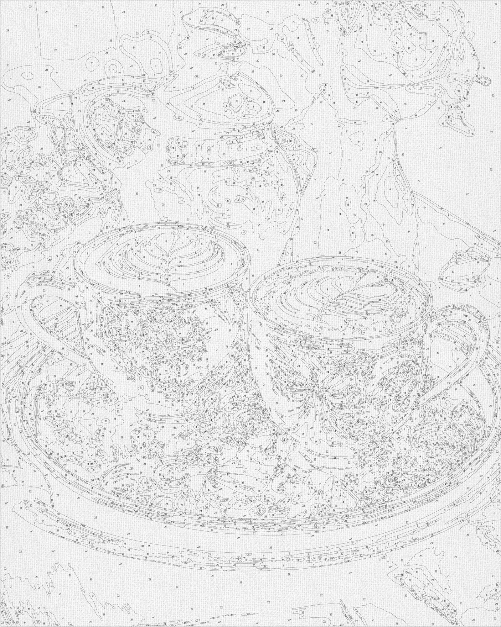 Malen nach Zahlen auf Keilrahmen 40×50 cm – Stillleben. Duftender Kaffee mit Metallicfarben LW 3307