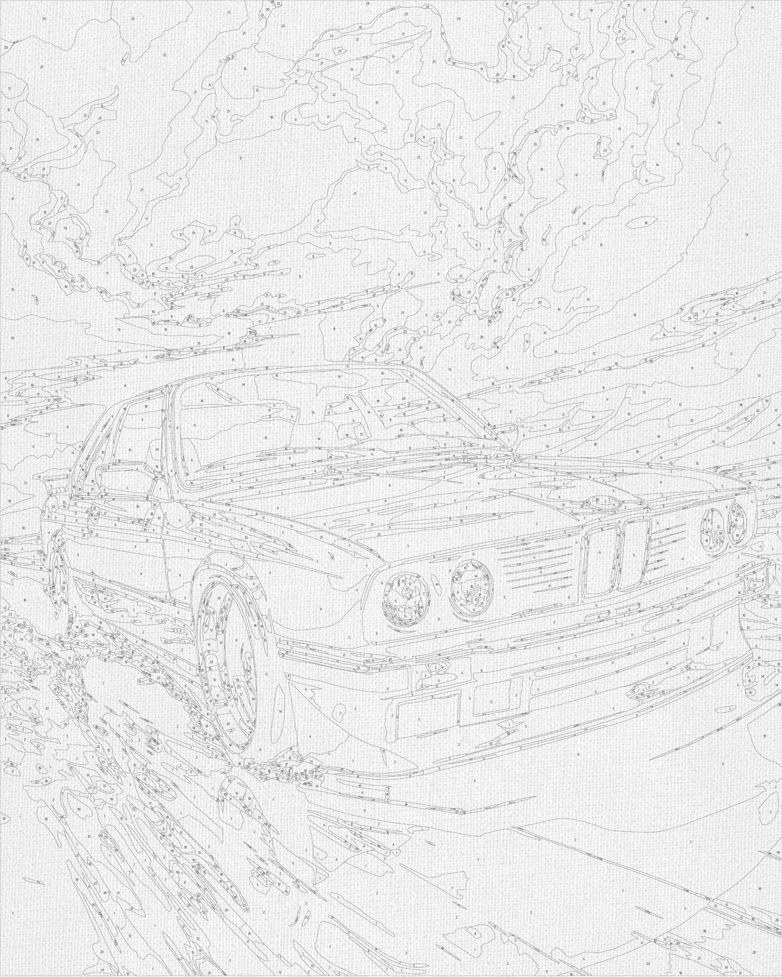 Malowanie po numerach 40x50 technika – BMW E34 LW 3324