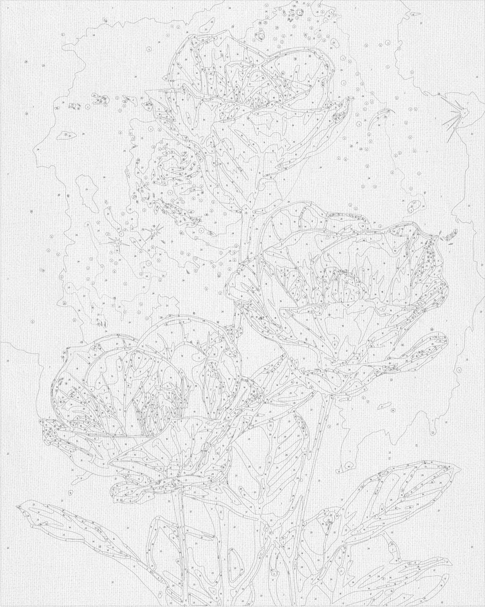 Malen nach Zahlen auf Keilrahmen 40×50 cm – Blumen Kosmische Alstroemerien mit Metallicfarben LW 3337
