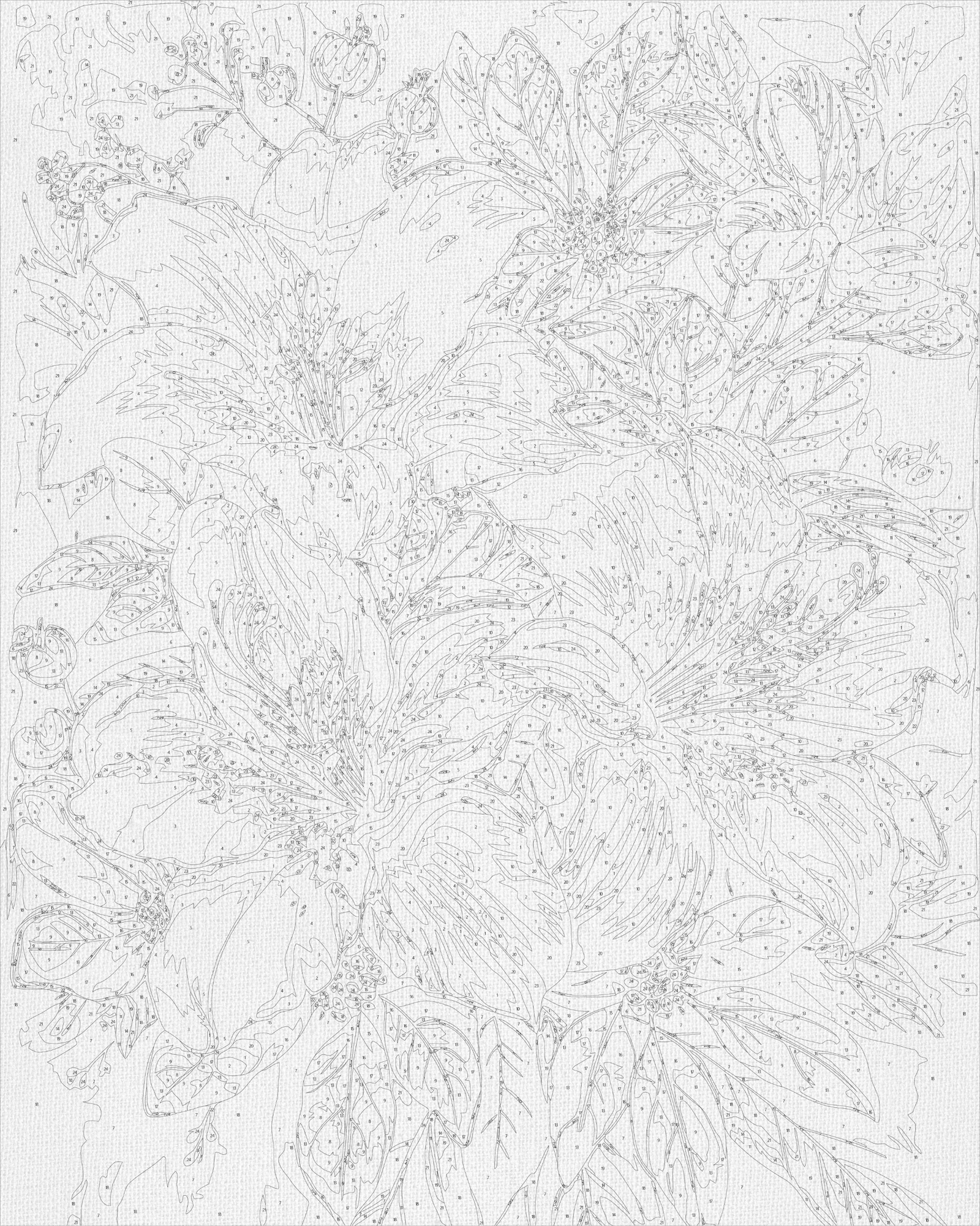 Malen nach Zahlen auf Keilrahmen 40×50 cm – Blumen mit Metallicfarben LW 3338