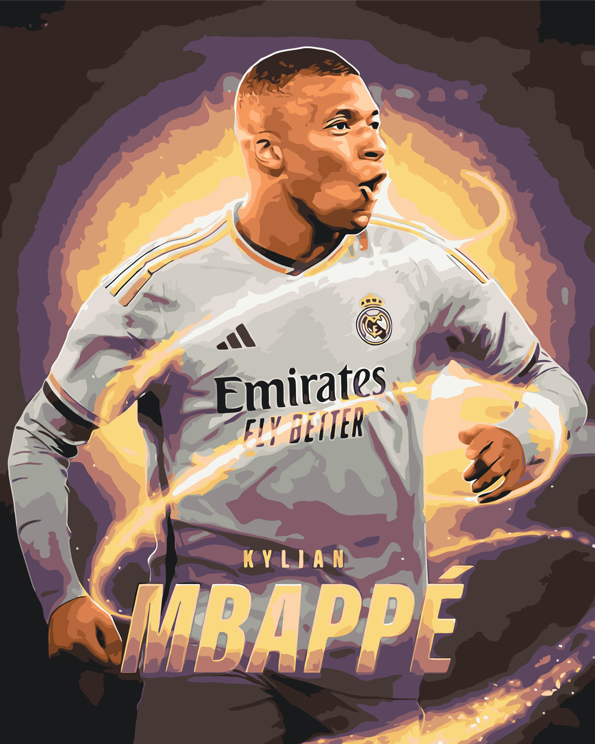 Maľovanie podľa čísel na ráme 40*50 cm - Futbalista Kylian Mbappé - Ľudia - LW 3408