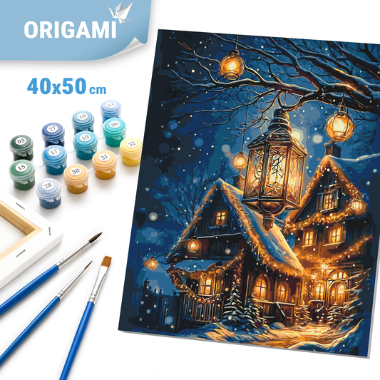 Malen nach Zahlen auf Keilrahmen 40×50 cm – Weihnachten – Neujahrsstimmung LW 3416