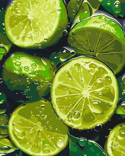 Malowanie po numerach 40x50 martwa natura – Soczysta limonka LW 3440