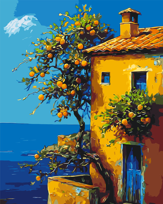 Malen nach Zahlen auf Keilrahmen 40×50 cm – Landschaft – Italienischer Sommer LW 3441