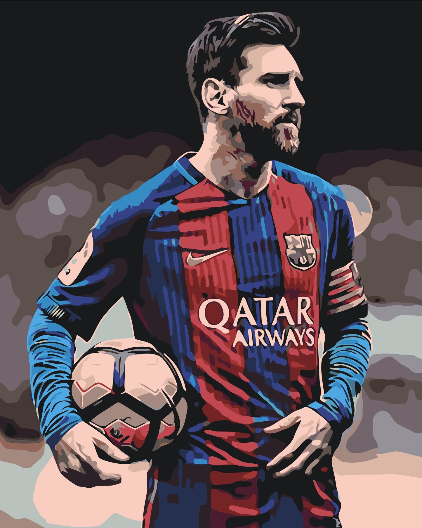 Malen nach Zahlen auf Keilrahmen 40×50 cm – Fußballer Lionel Messi – Menschen – LW 345