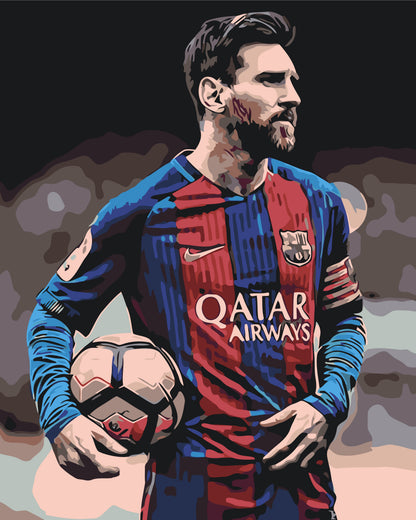Malen nach Zahlen auf Keilrahmen 40×50 cm – Fußballer Lionel Messi – Menschen – LW 345