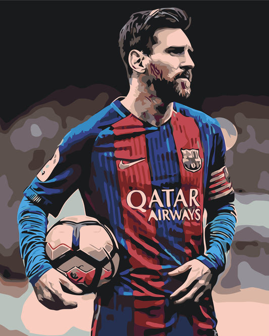 Malen nach Zahlen auf Keilrahmen 40×50 cm – Fußballer Lionel Messi – Menschen – LW 345