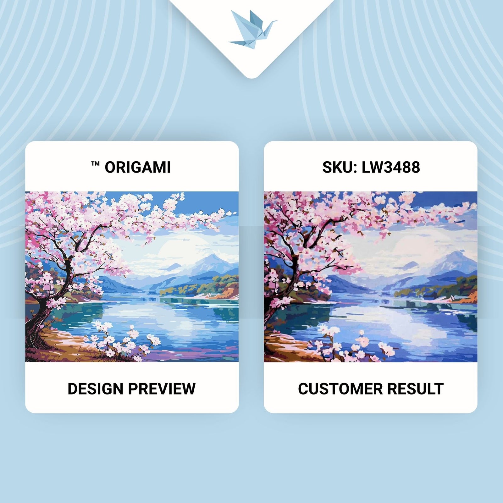 Maľovanie podľa čísel na ráme 40*50 cm - Sakura pri rieke - Krajinka - LW 3488