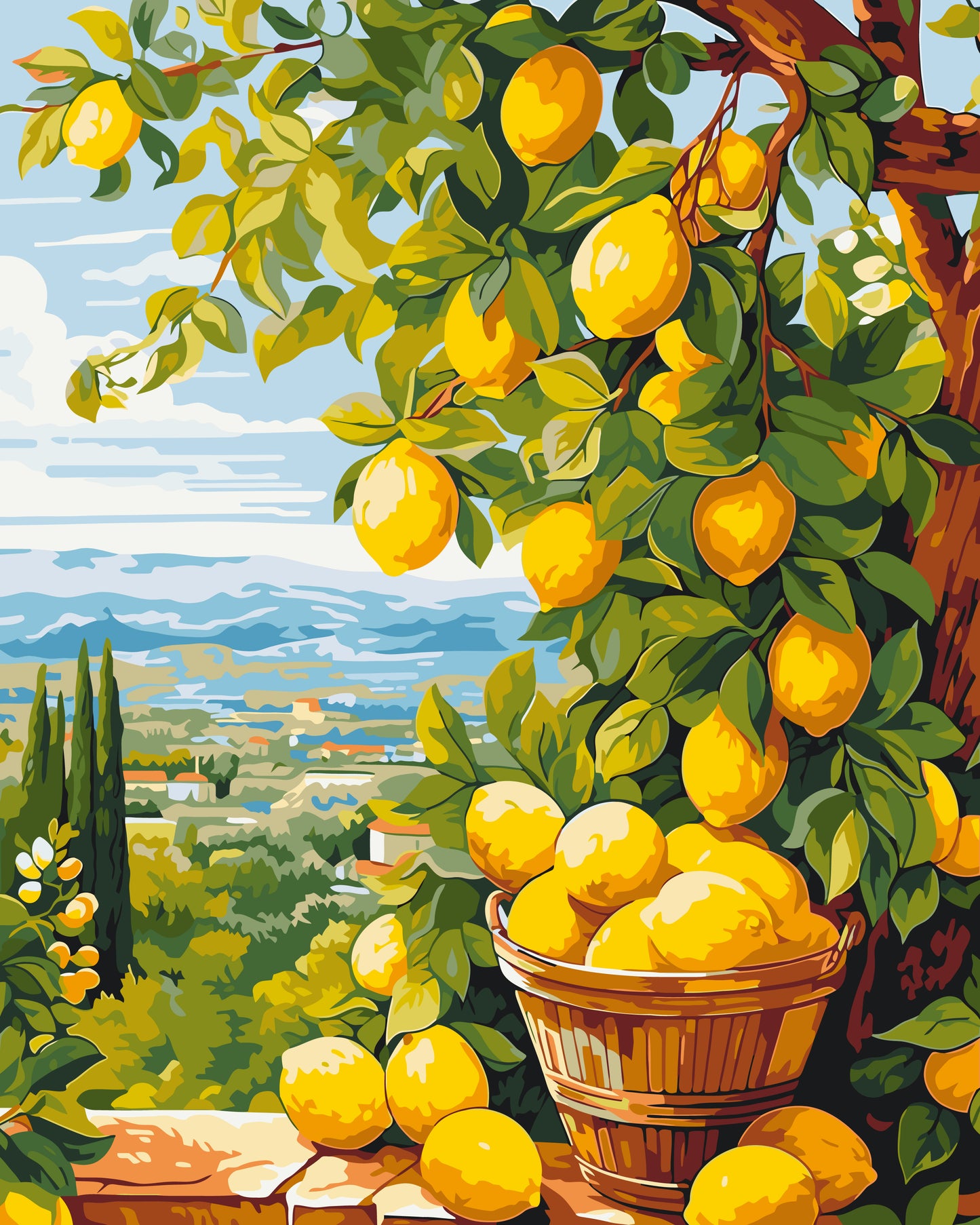Malen nach Zahlen auf Keilrahmen 40×50 cm – Zitronenbaum (citrus) LW 3490