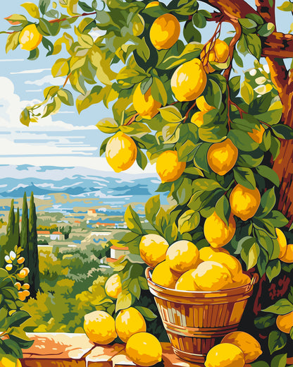 Malen nach Zahlen auf Keilrahmen 40×50 cm – Zitronenbaum (citrus) LW 3490