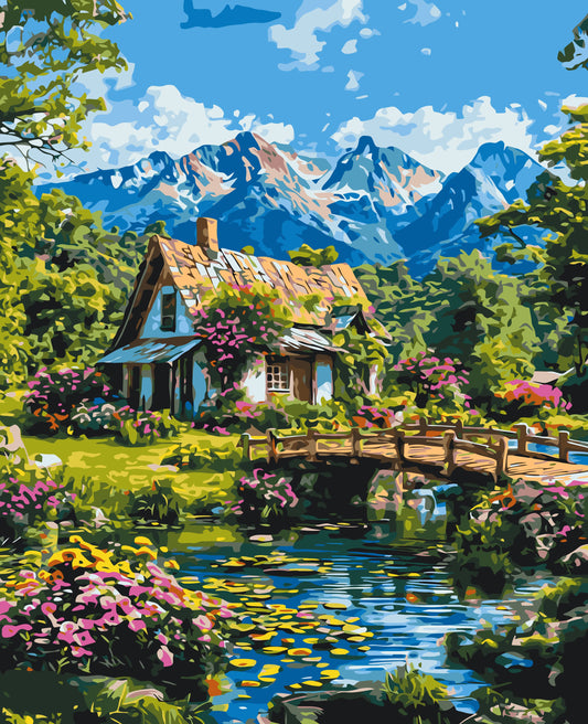 Malen nach Zahlen auf Keilrahmen 40×50 cm – Alpine Harmonie LW 3492
