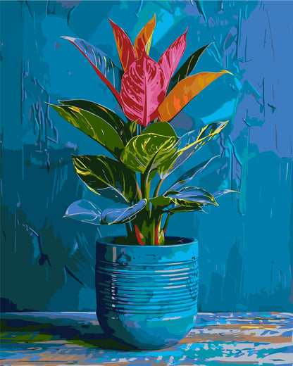 Maľovanie podľa čísel na ráme 40*50 cm - Tropická rastlina - Kvety - LW 3535