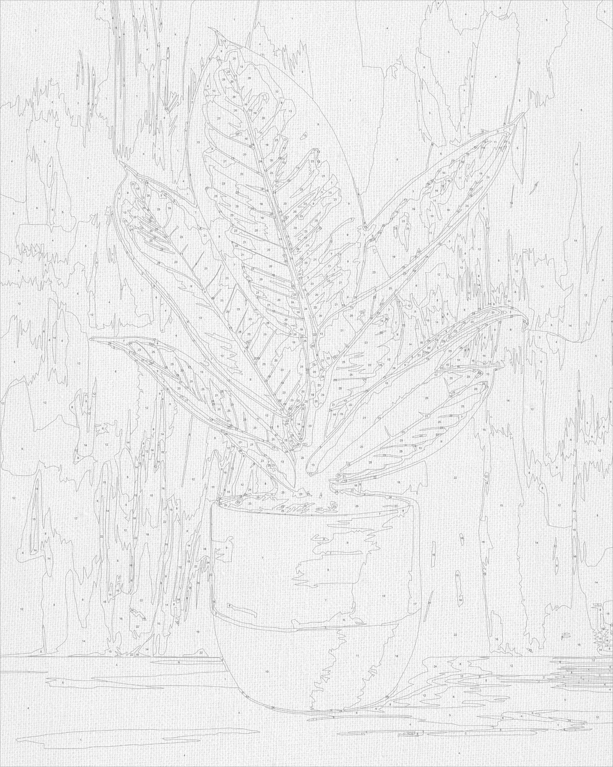 Maľovanie podľa čísel na ráme 40*50 cm - Žiarivý fikus - Kvety - LW 3536