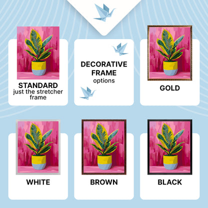 Malen nach Zahlen auf Keilrahmen 40×50 cm – Strahlender Ficus – Blumen – LW 3536