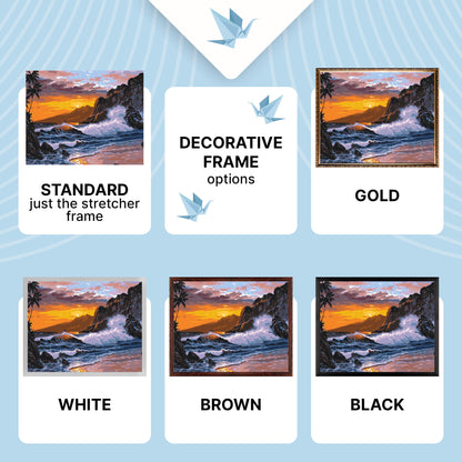 Malen nach Zahlen auf Keilrahmen 40×50 cm – Meer bei Sonnenuntergang – Landschaft – LW 365