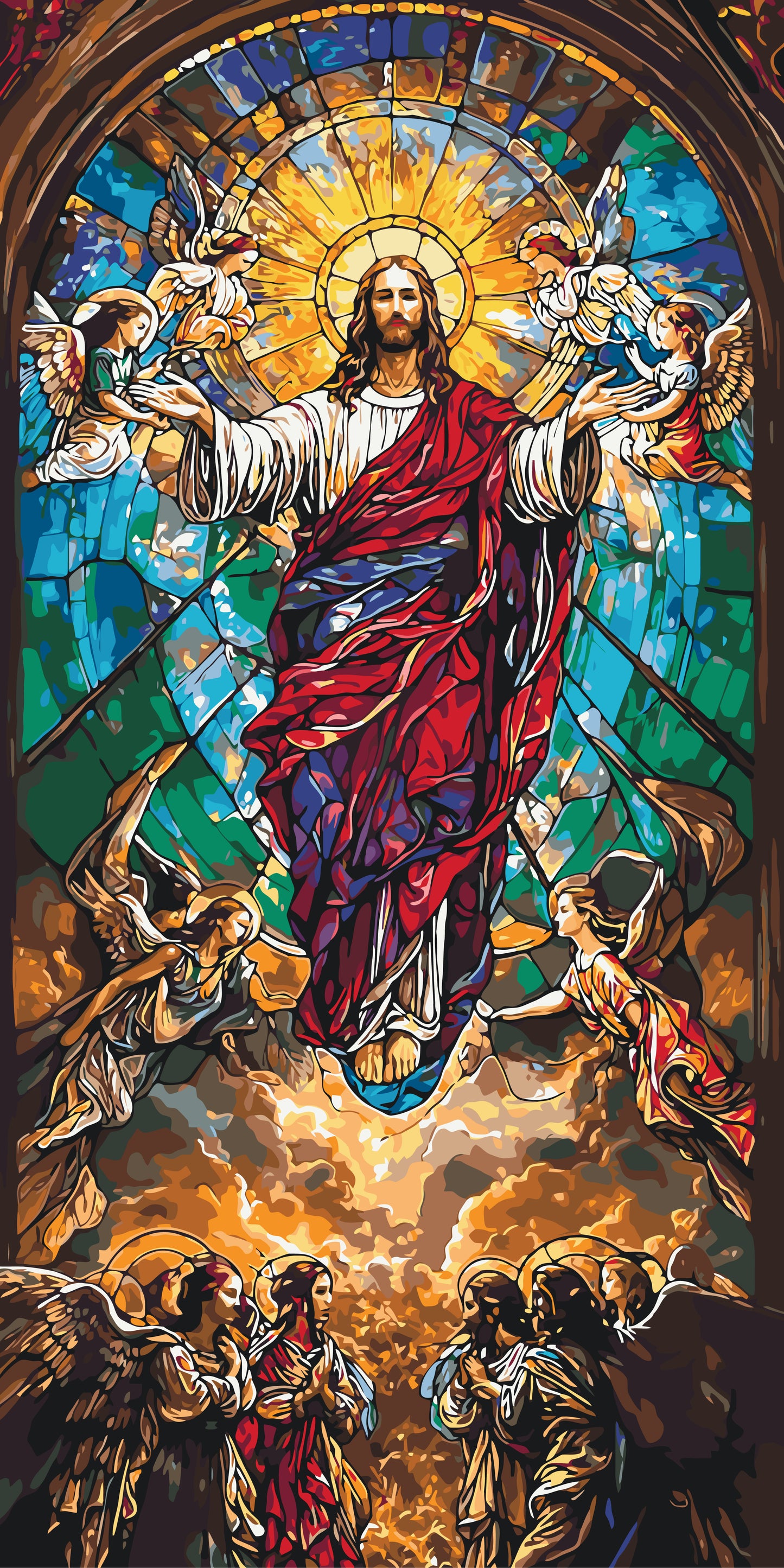 Malen nach Zahlen auf Keilrahmen 40×80 cm – Religion LW 5111