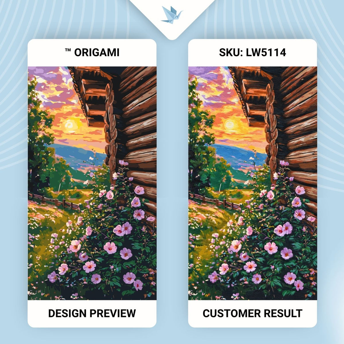Malen nach Zahlen auf Keilrahmen 40×80 cm – Blumiger Sommerabend – Landschaft/Blumen – LW 5114